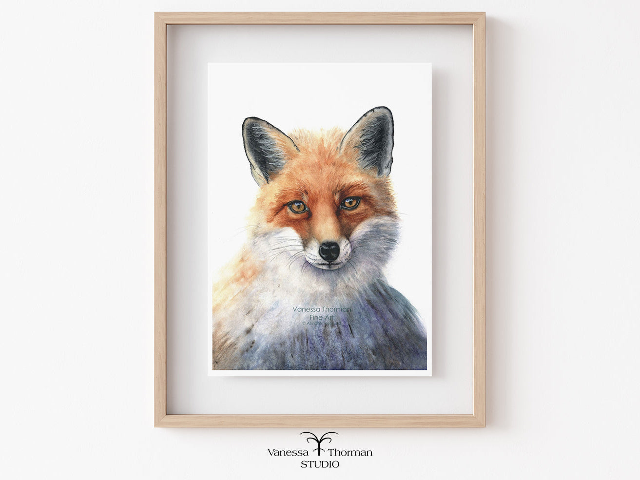 Italian Fox Portrait | Fox Watercolor Art Print | Animal Art Giclée