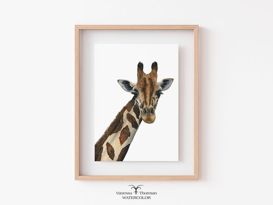 Jasper | Giraffe Watercolor Art Print | Animal Art Giclée