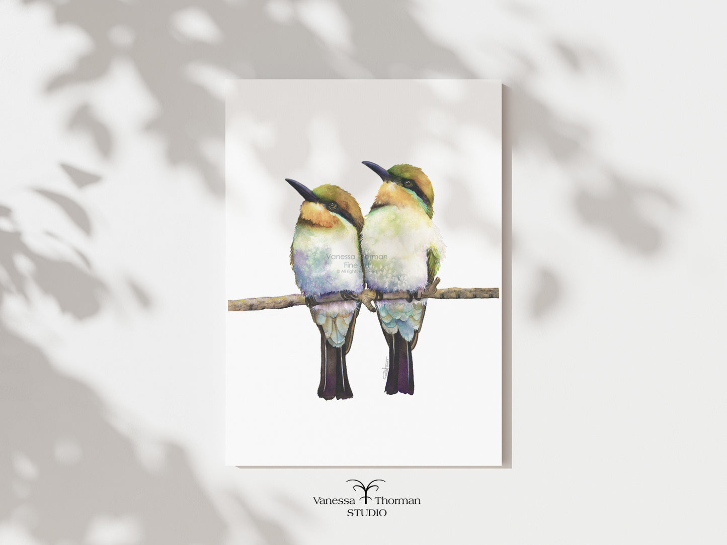 Birds of a Feather | Bee-Eater Watercolor Art Print | Bird Art Giclée