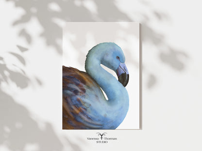 'Vanity Fair' Lapis Lazuli Flamingo Watercolor Art Print – Fine Art Giclée