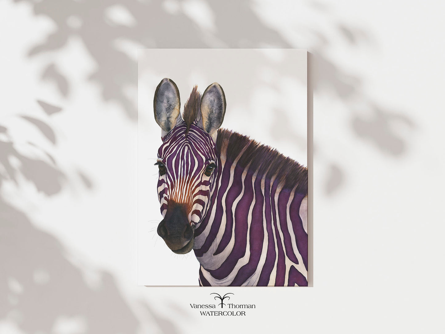 Violeta | Purple Zebra Watercolor Art Print | Animal Art Giclée