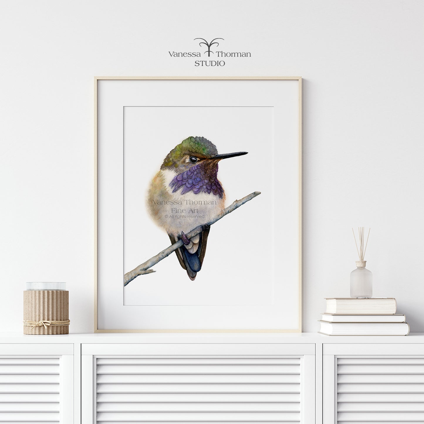 Volcano Hummingbird | Hummingbird Watercolor Art Print | Bird Art Giclée