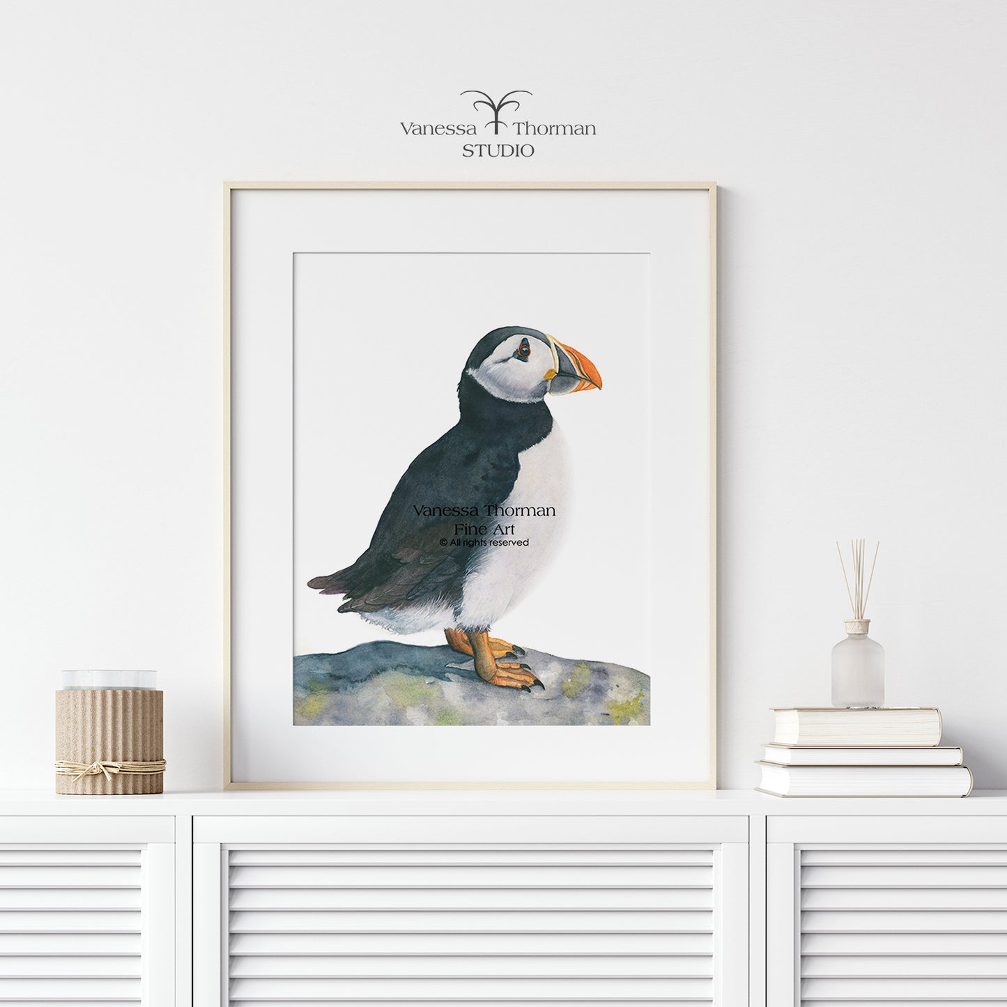 Atlantic Puffin | Puffin Watercolor Art Print | Bird Art Giclée