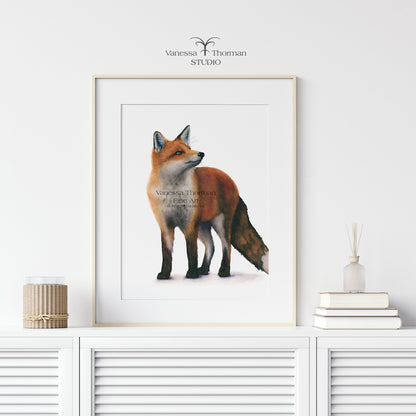 Red Fox Watercolor Art Print – Woodland Animal Art - Fine Art Giclée