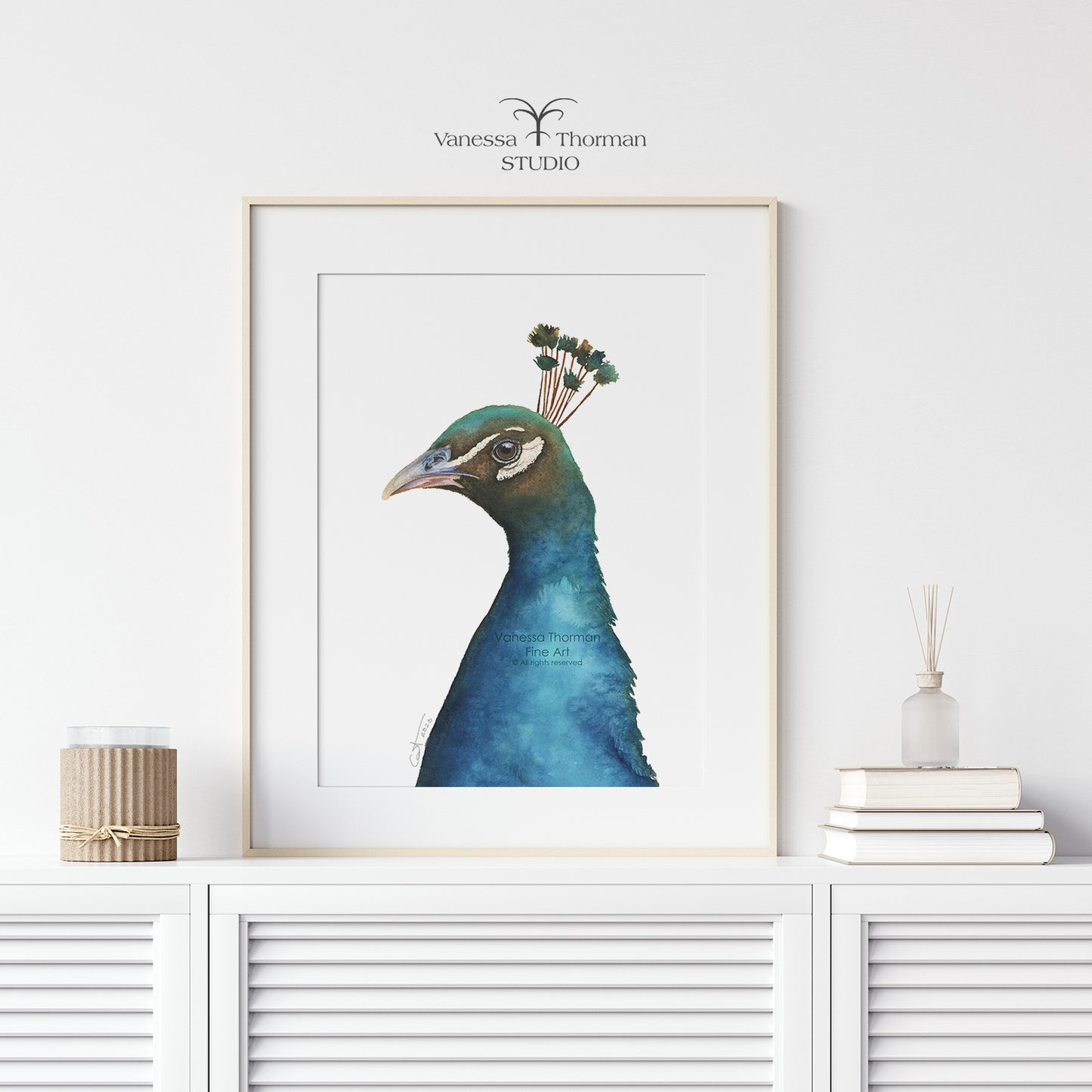 Indian Pea Fowl | Peacock Watercolor Art Print | Bird Art Giclée