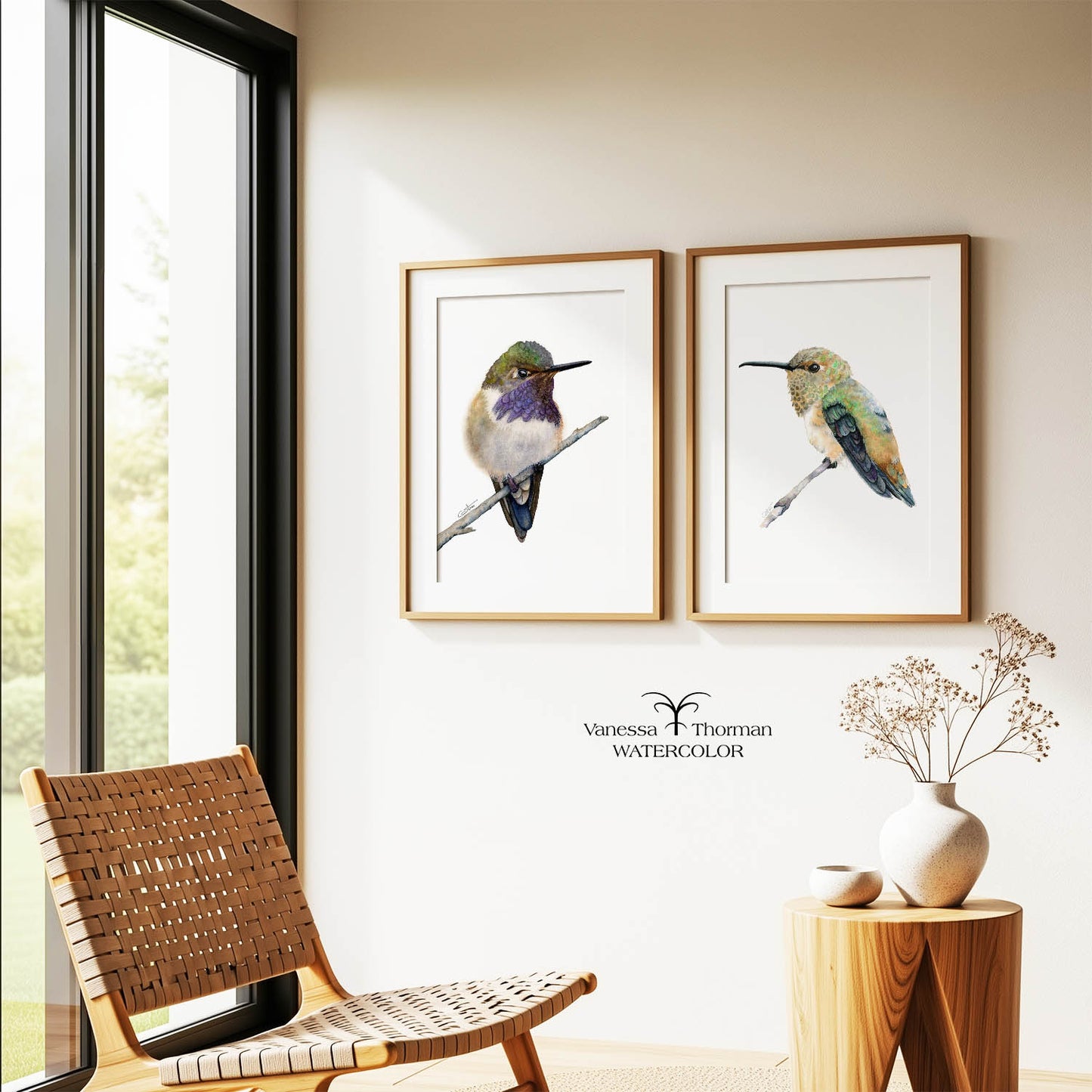 Rufous Hummingbird | Hummingbird Watercolor Art Print | Bird Art Giclée