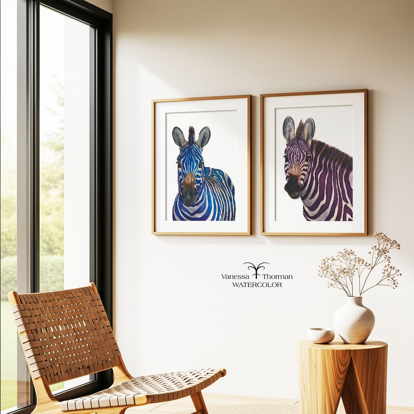 Violeta | Purple Zebra Watercolor Art Print | Animal Art Giclée
