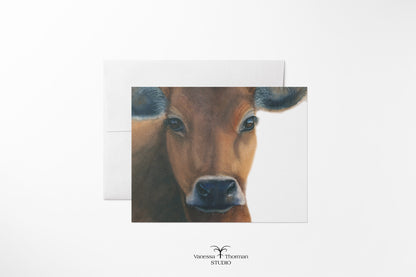 Owen the Brown Cow Folded Notecards | Set of 8 Blank Greeting Cards