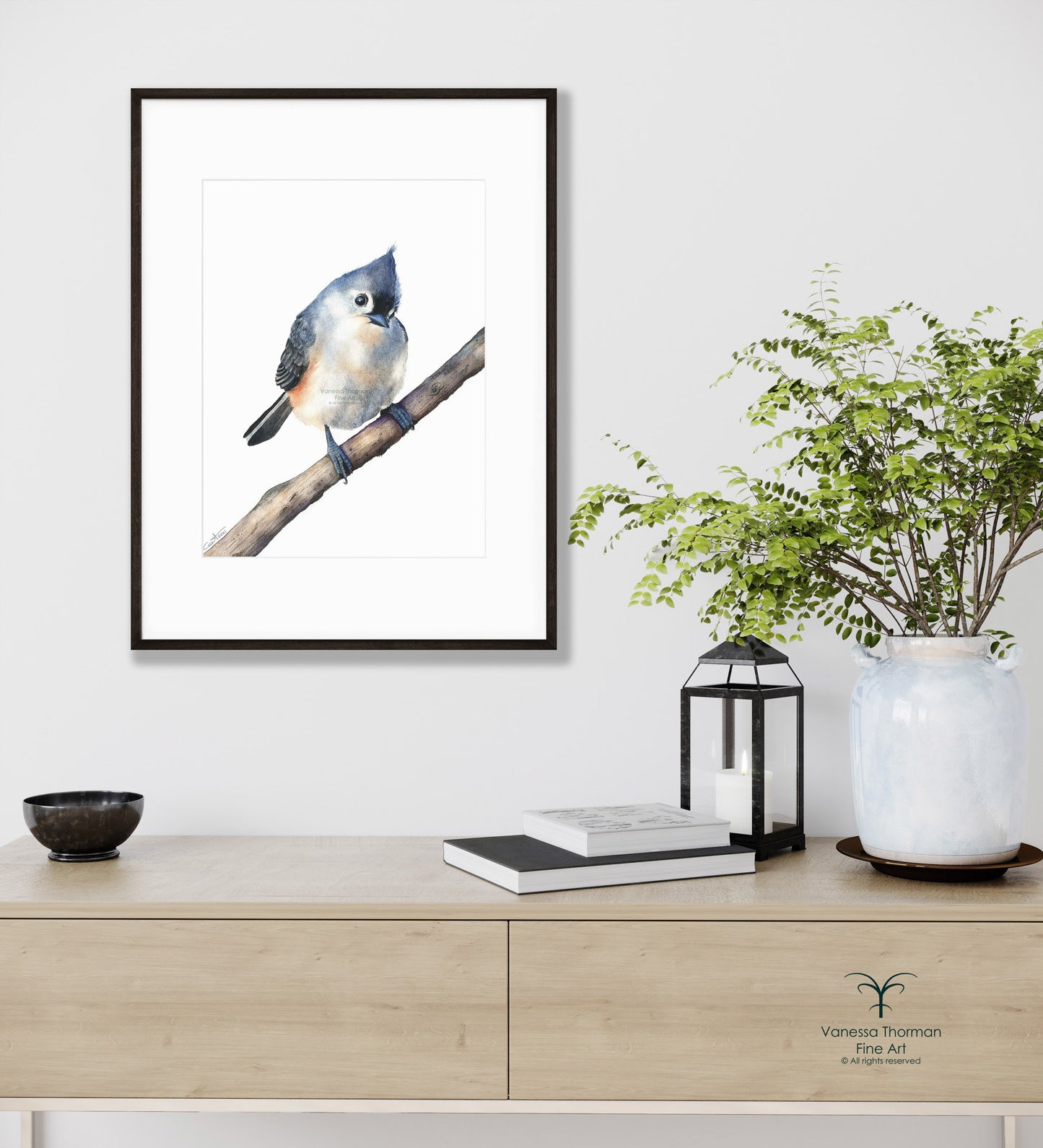 Tufted Titmouse | Titmouse Watercolor Art Print | Bird Art Giclée