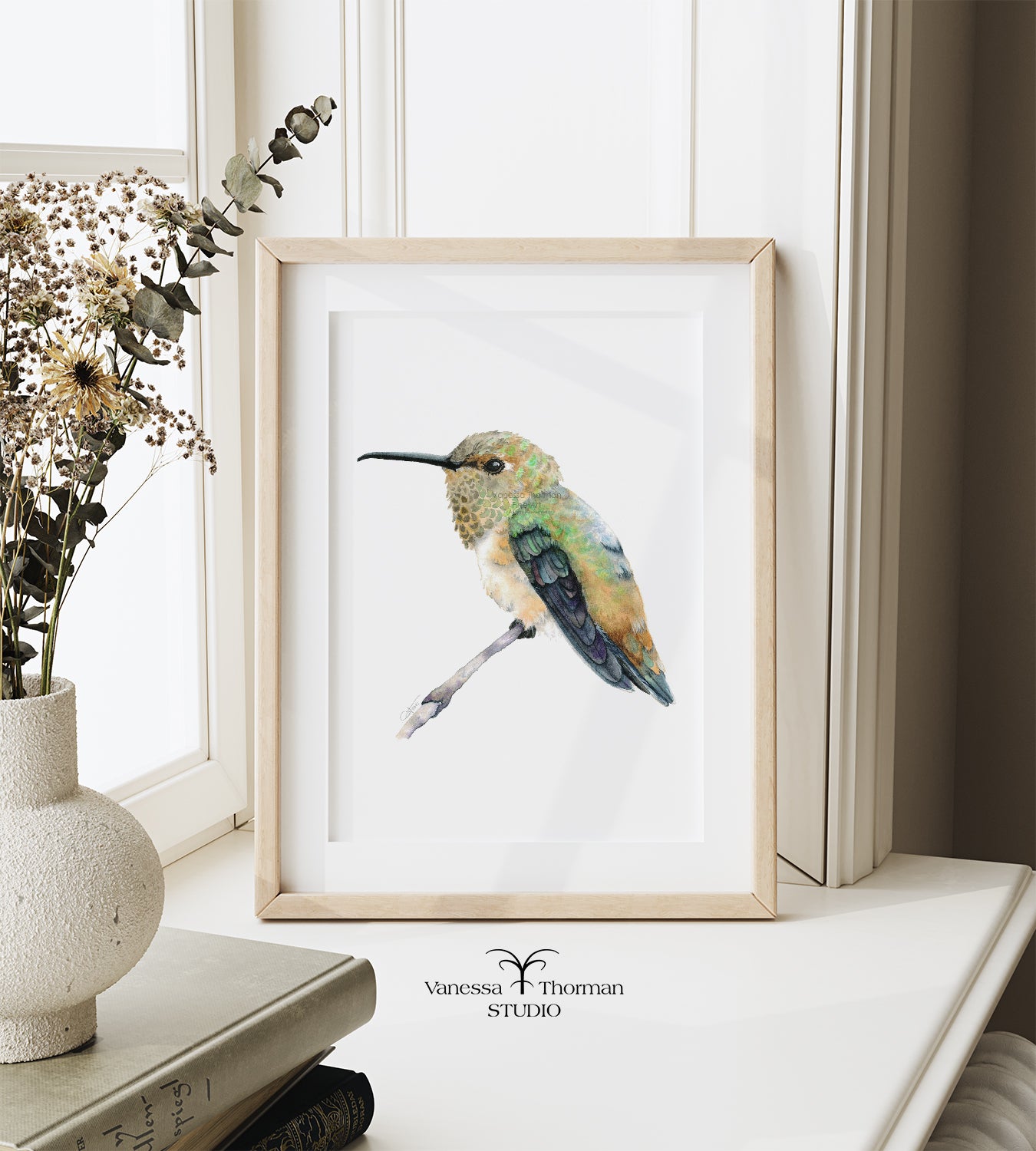 Rufous Hummingbird | Hummingbird Watercolor Art Print | Bird Art Giclée