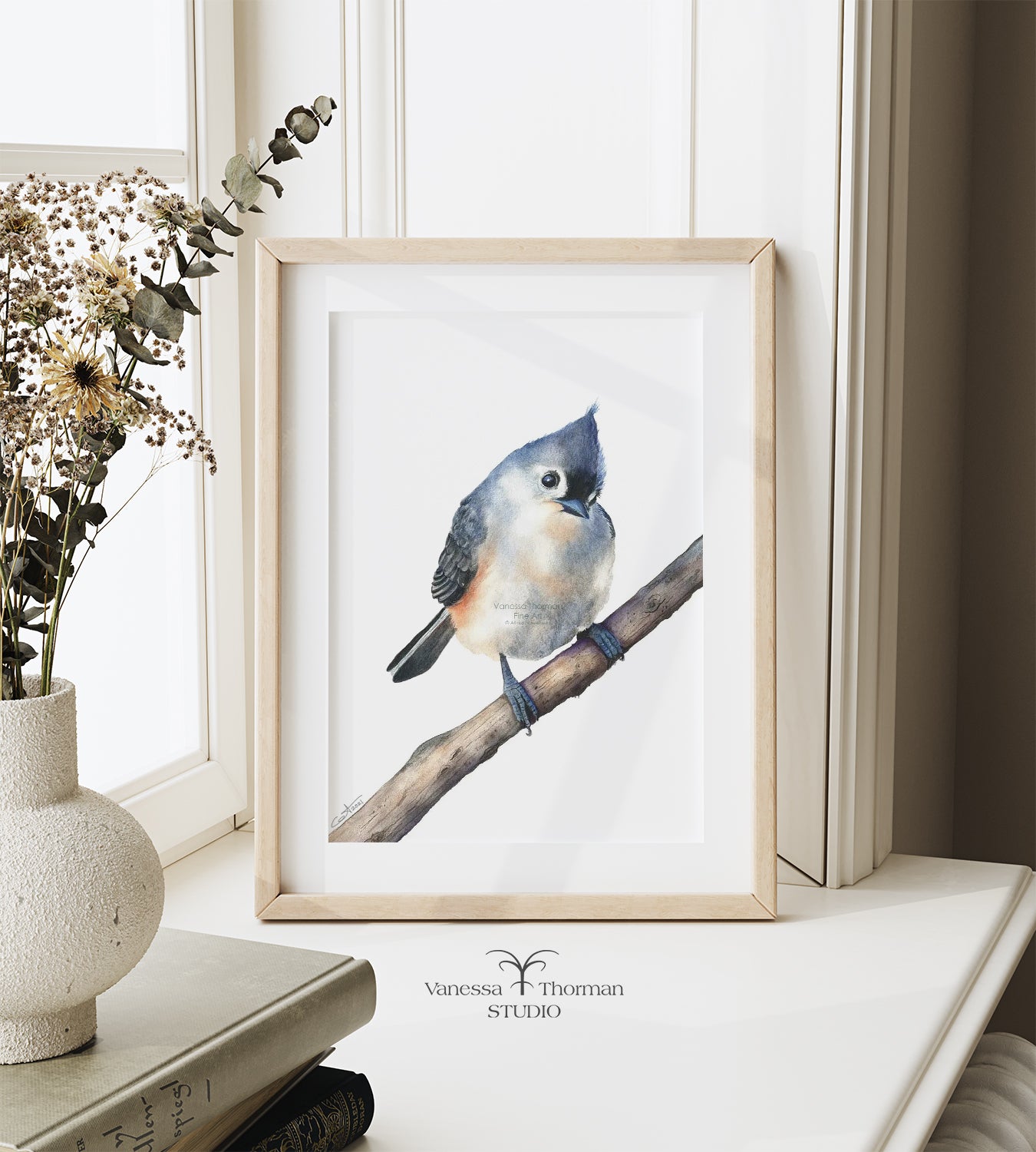 Tufted Titmouse | Titmouse Watercolor Art Print | Bird Art Giclée
