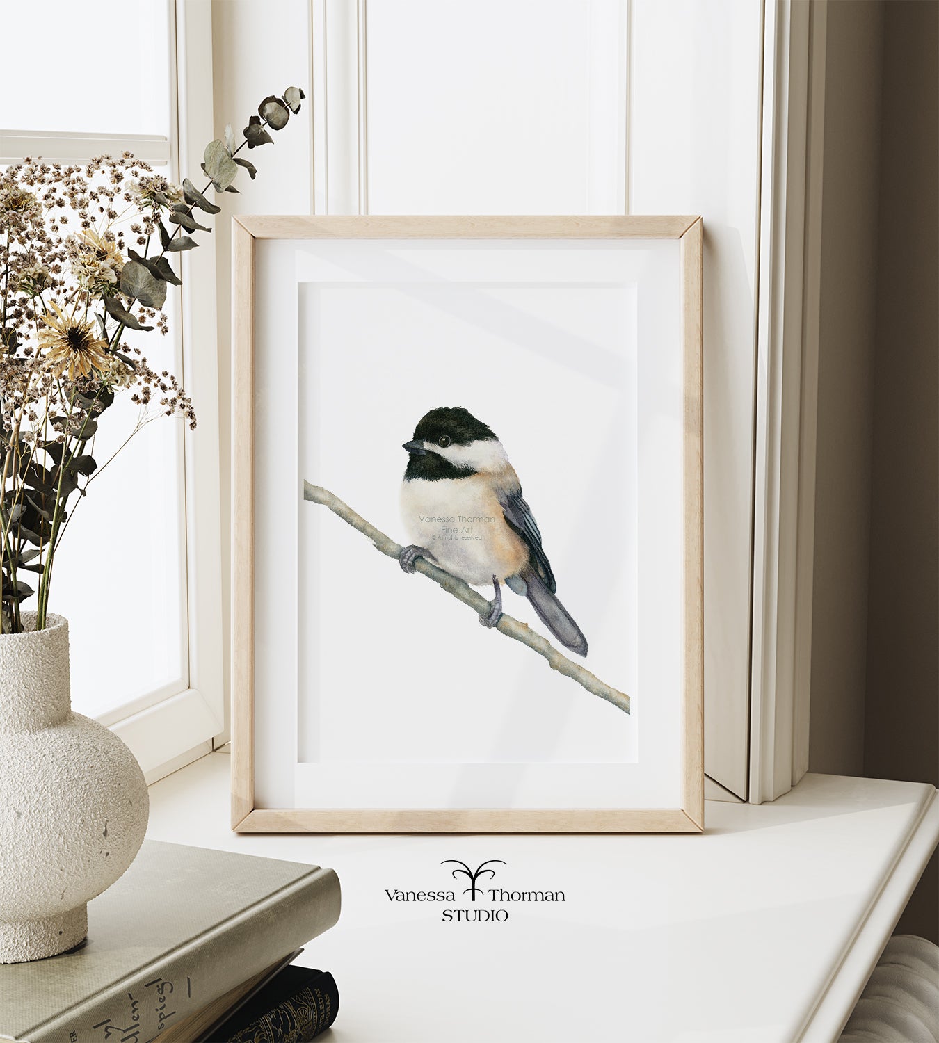 Chickadee| Chickadee Watercolor Art Print | Bird Art Giclée
