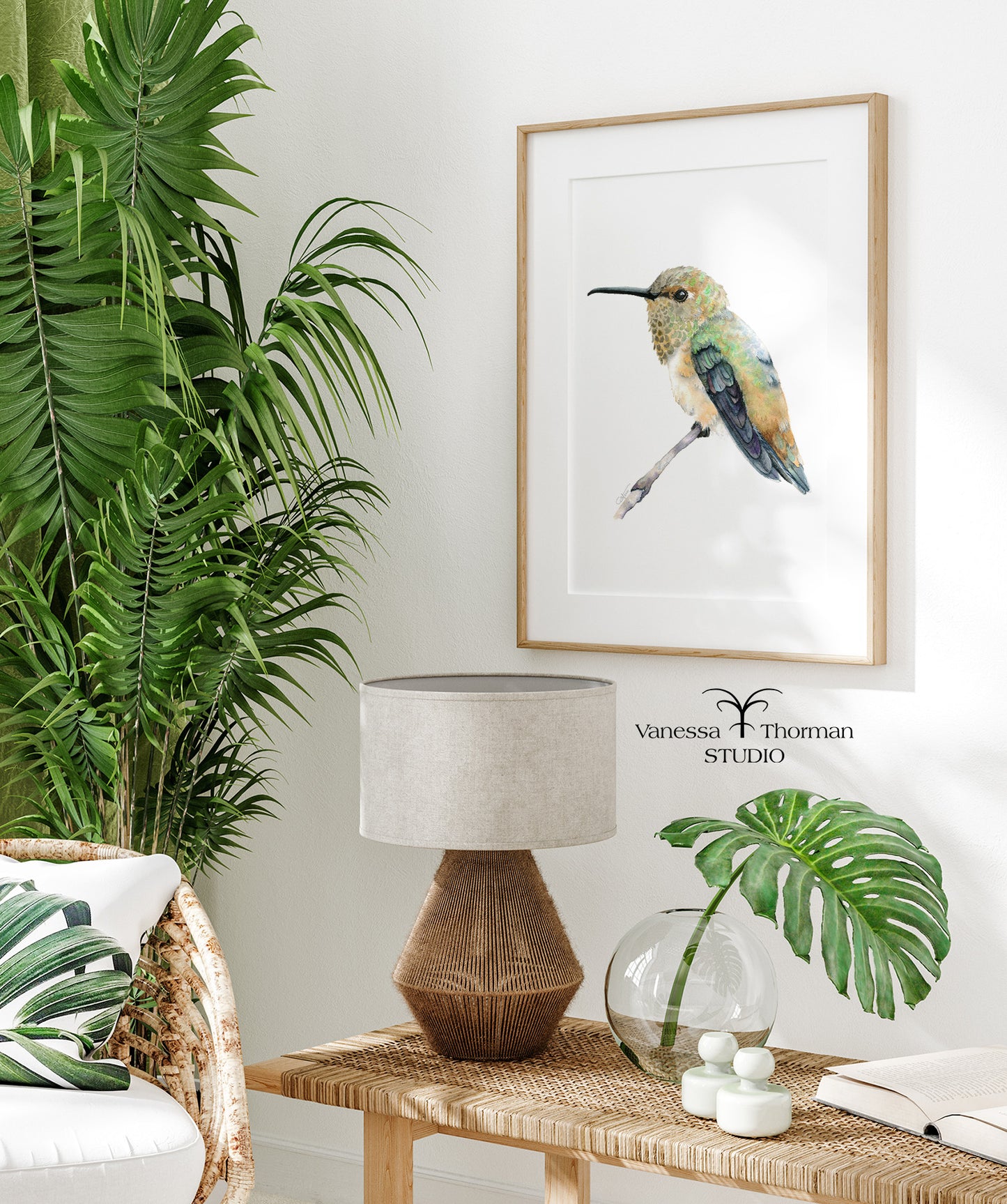 Rufous Hummingbird | Hummingbird Watercolor Art Print | Bird Art Giclée