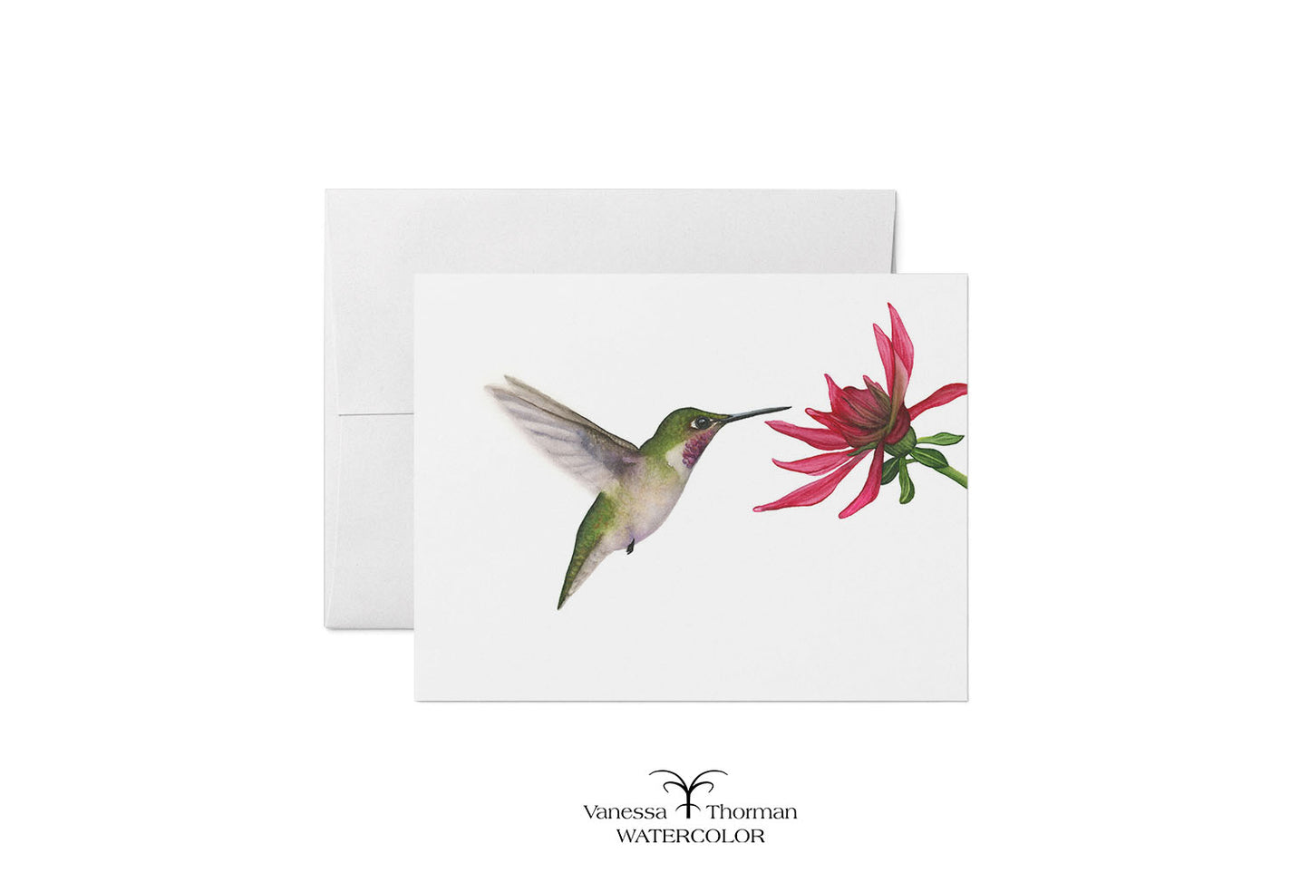Birds & Blooms Notecard Set – 8 Blank Folded Cards with Envelopes | A2 Size
